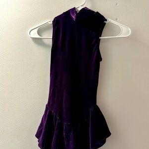 GK dance wear Leo - purple halter top - unique back